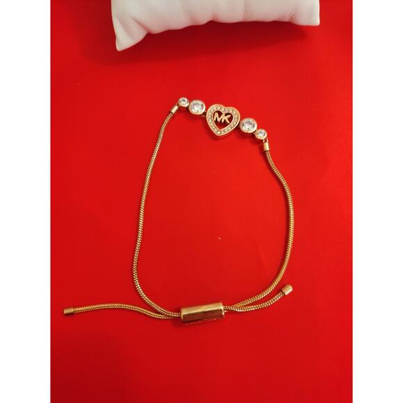 Set Of 3 Bracelet Michael Kors Logo Rose Gold & Dusty Rose Enamel Bangle‎ - Picture 3 of 13